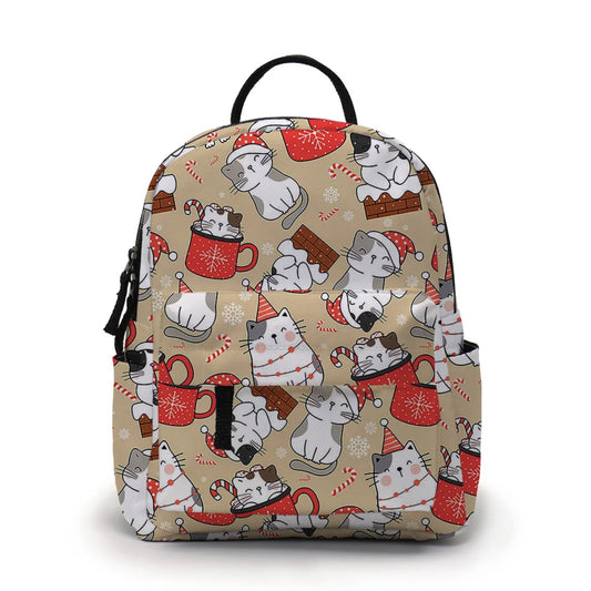 Mini Backpack - Cat Christmas