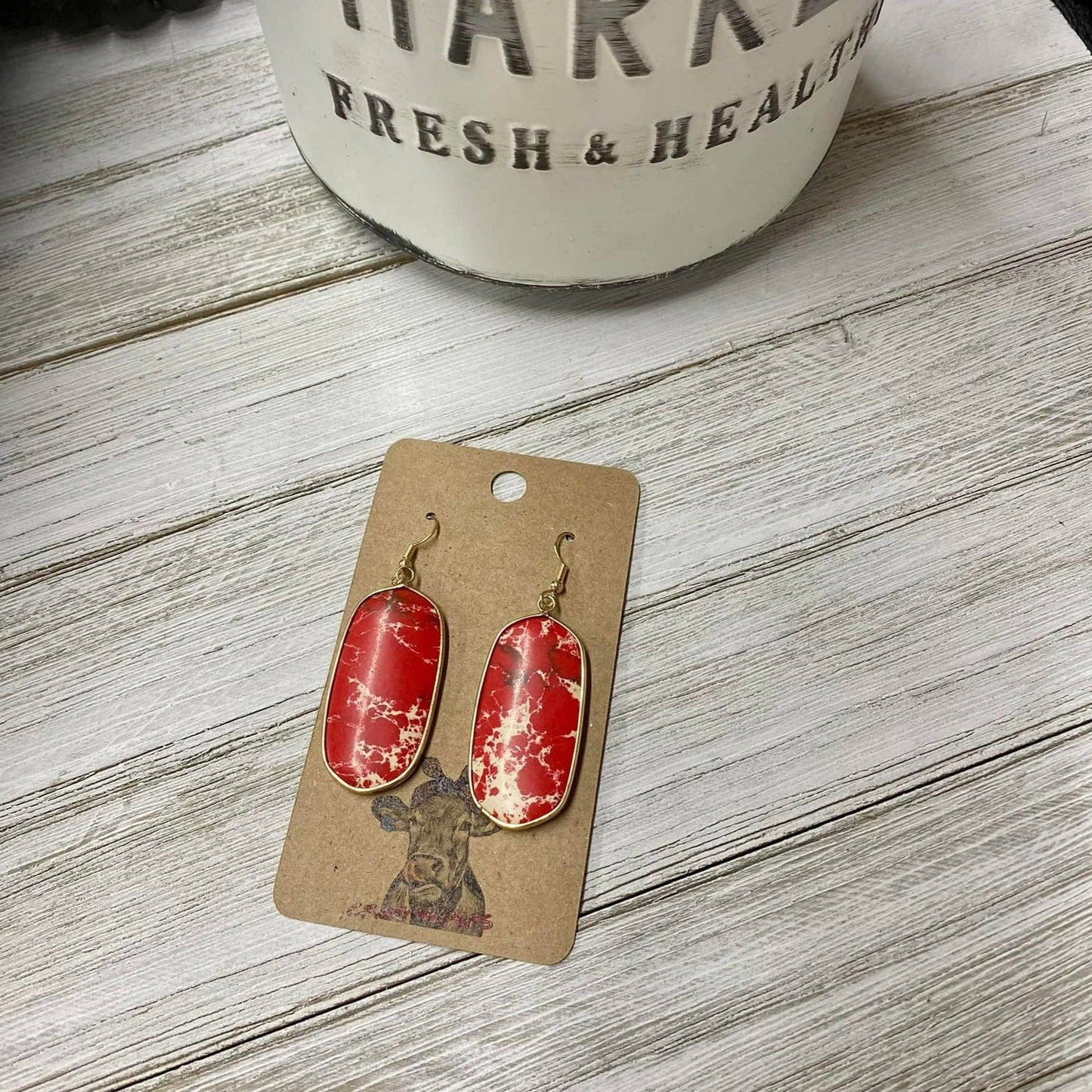 Natural Stone Dangle Earrings