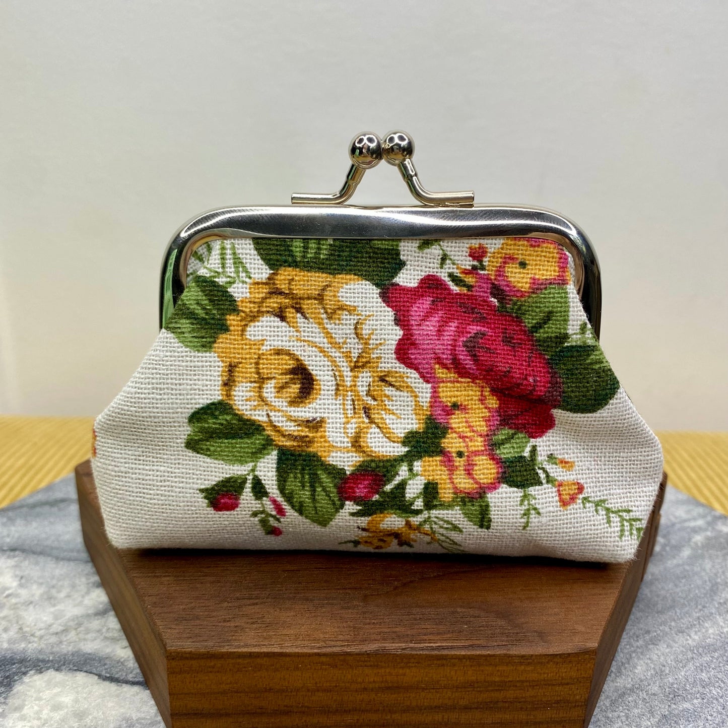 Clamshell Coin Purse Wallet (Smaller) - Floral