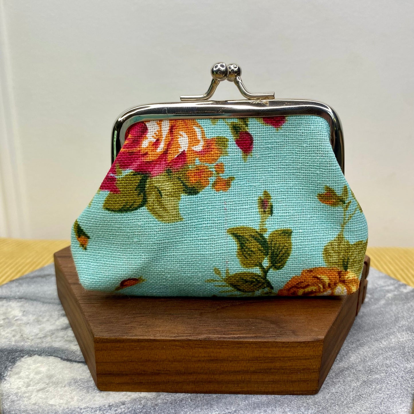 Clamshell Coin Purse Wallet (Smaller) - Floral