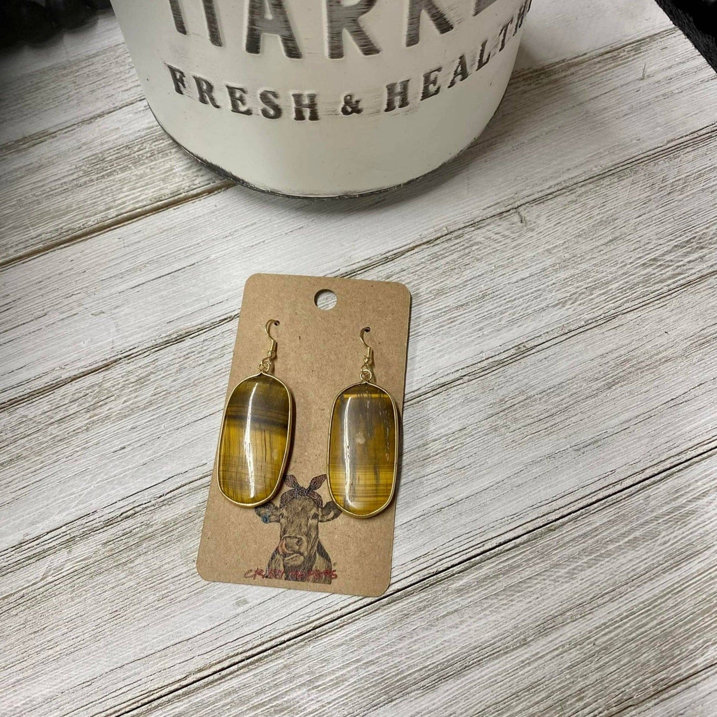 Natural Stone Dangle Earrings