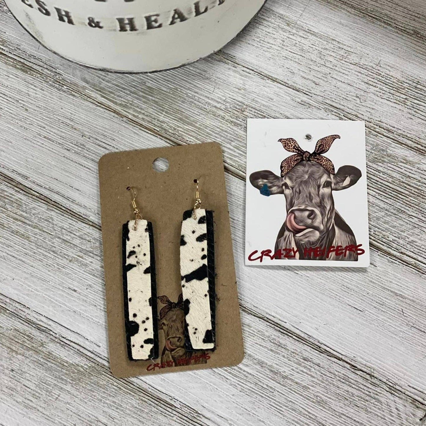 Dangle Cowhide/ Leather Earrings