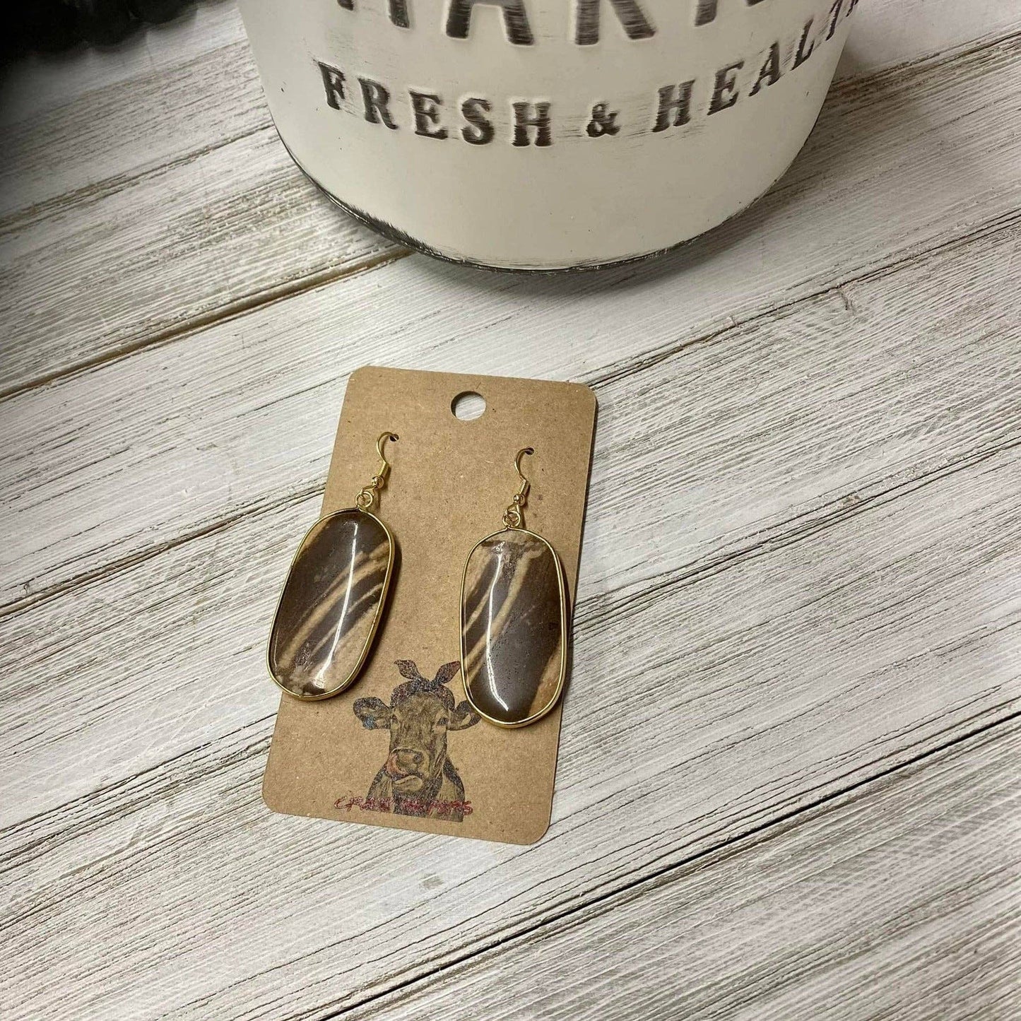 Natural Stone Dangle Earrings