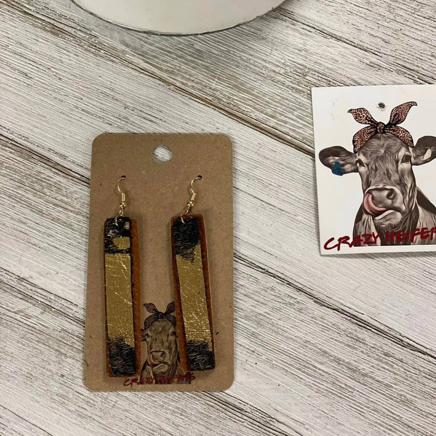 Dangle Cowhide/ Leather Earrings